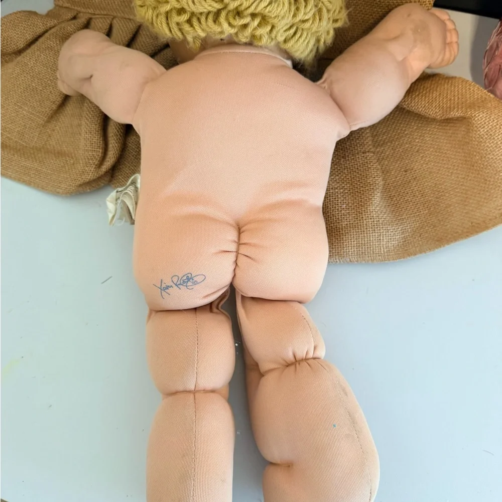Vintage coleco 1978/82 Cabbage Patch Girl Doll Blonde Hair Green Eyes 16” GUC